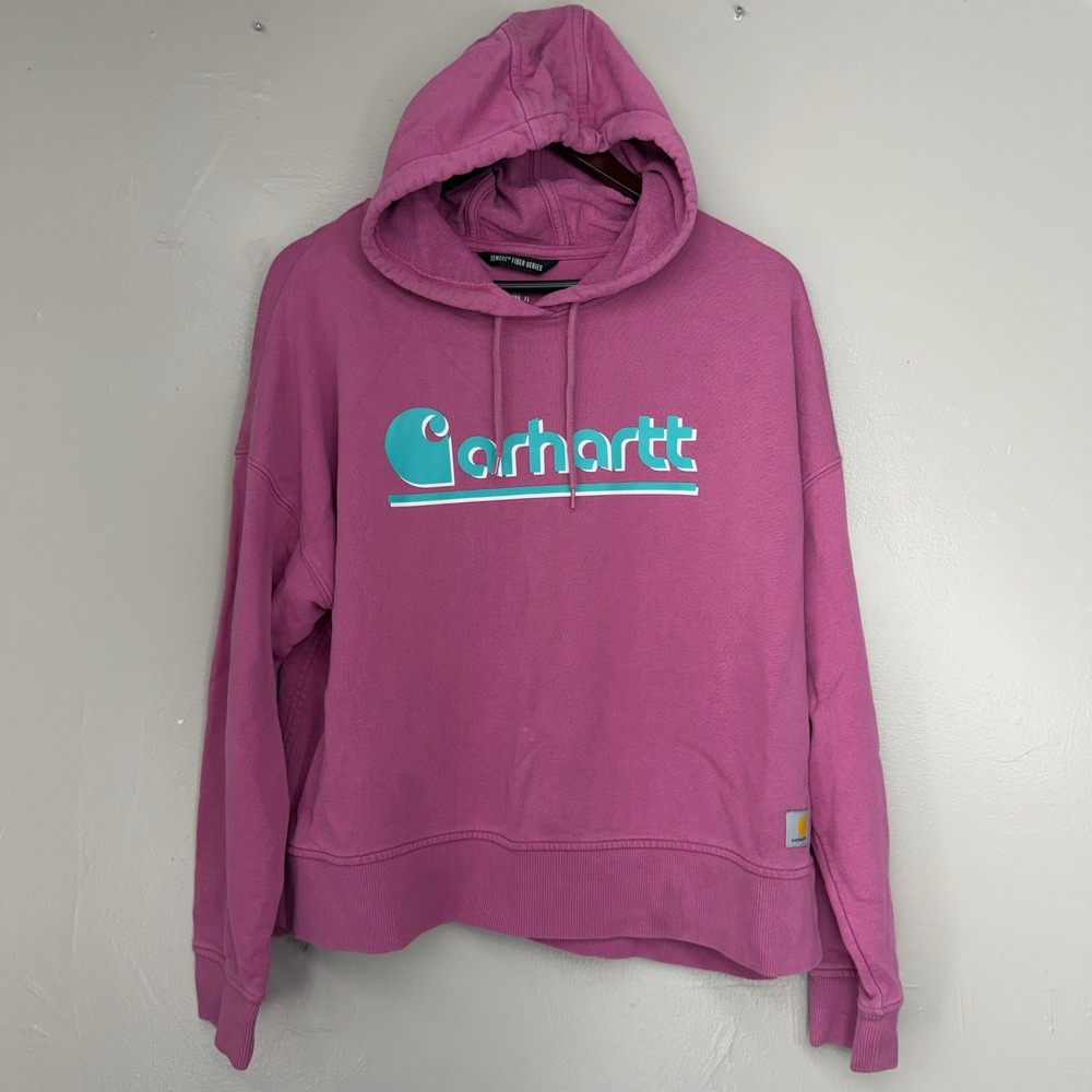 Carhartt Pink Tencel Fiber Series Logo Hoodie Sweatshirt TS6918-W Women L